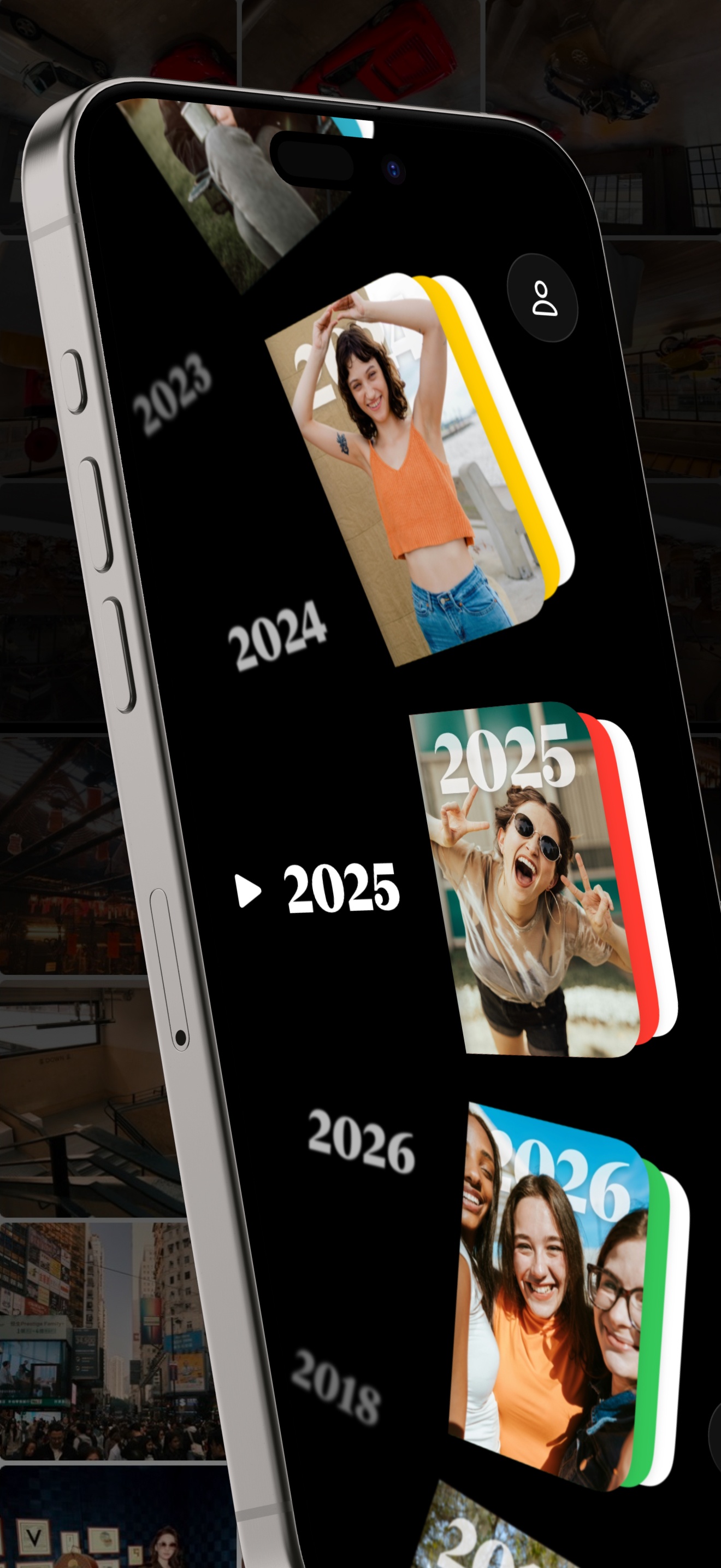 FlipYear automatic yearly photo books — a 3D flipbook for every year in your iPhone library
